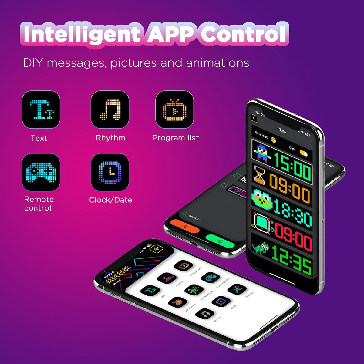 Car Matrix Led Display with Remote control and App control mobile application