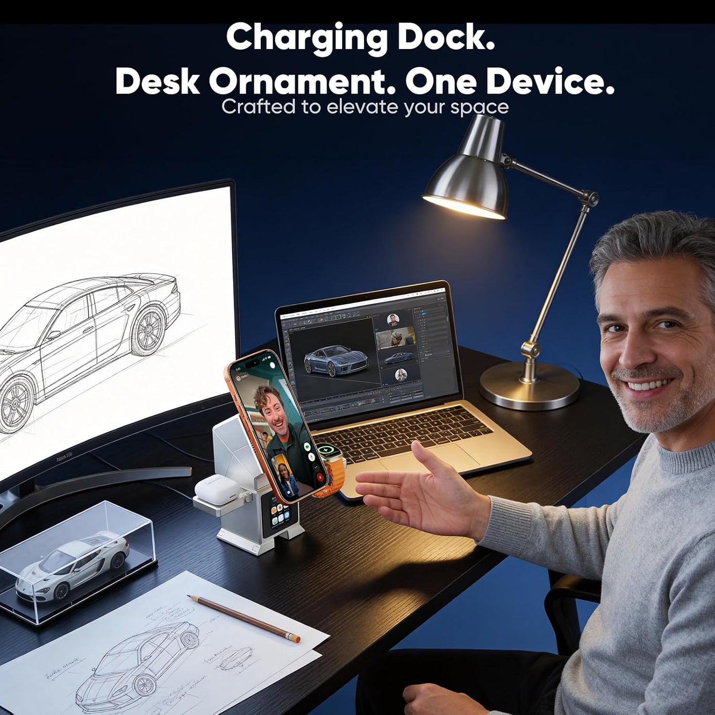 Robot 7-in-1 Magnetic Qi2 25W Charging Station for iPhone/iWatch/AirPods