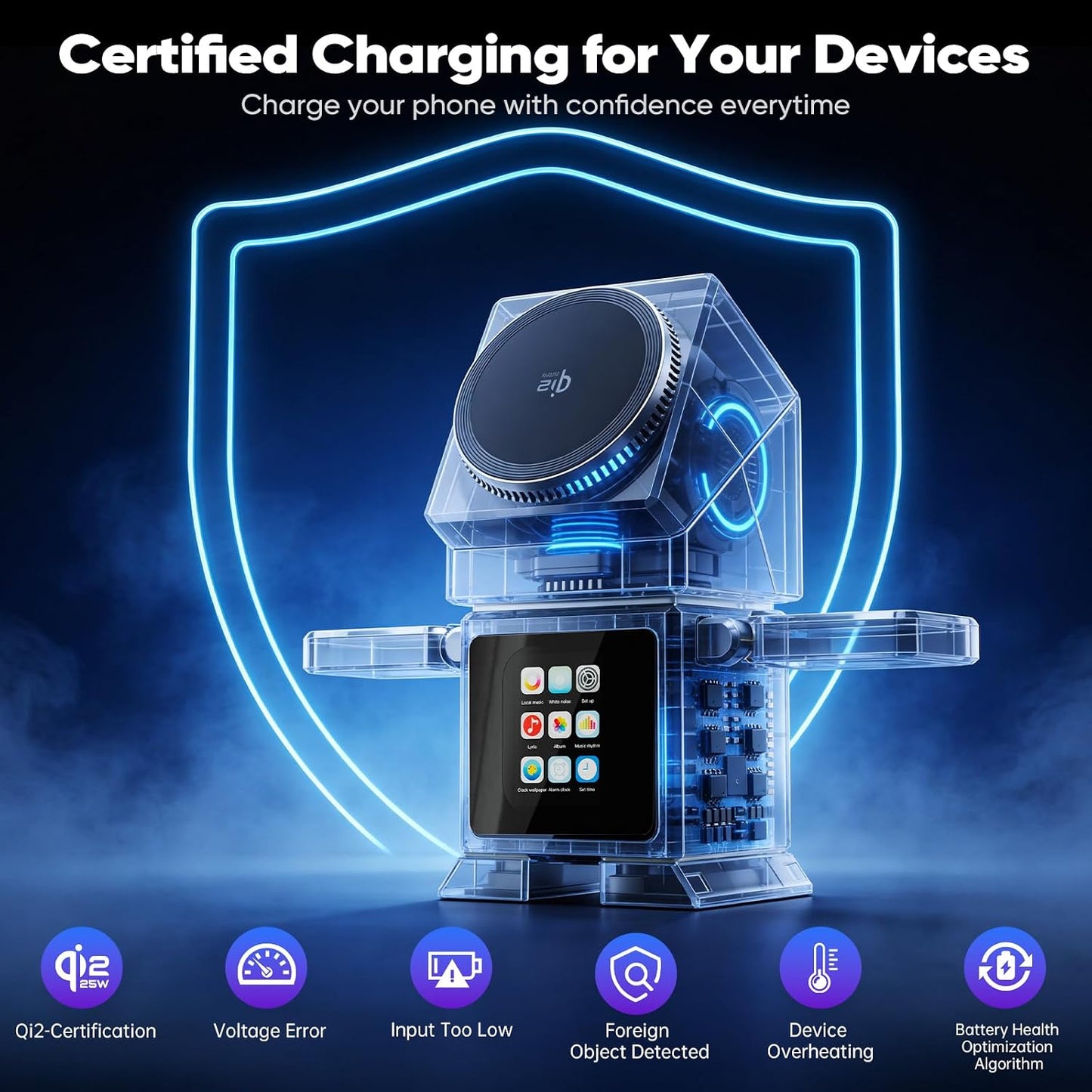 Robot 7-in-1 Magnetic Qi2 25W Charging Station for iPhone/iWatch/AirPods