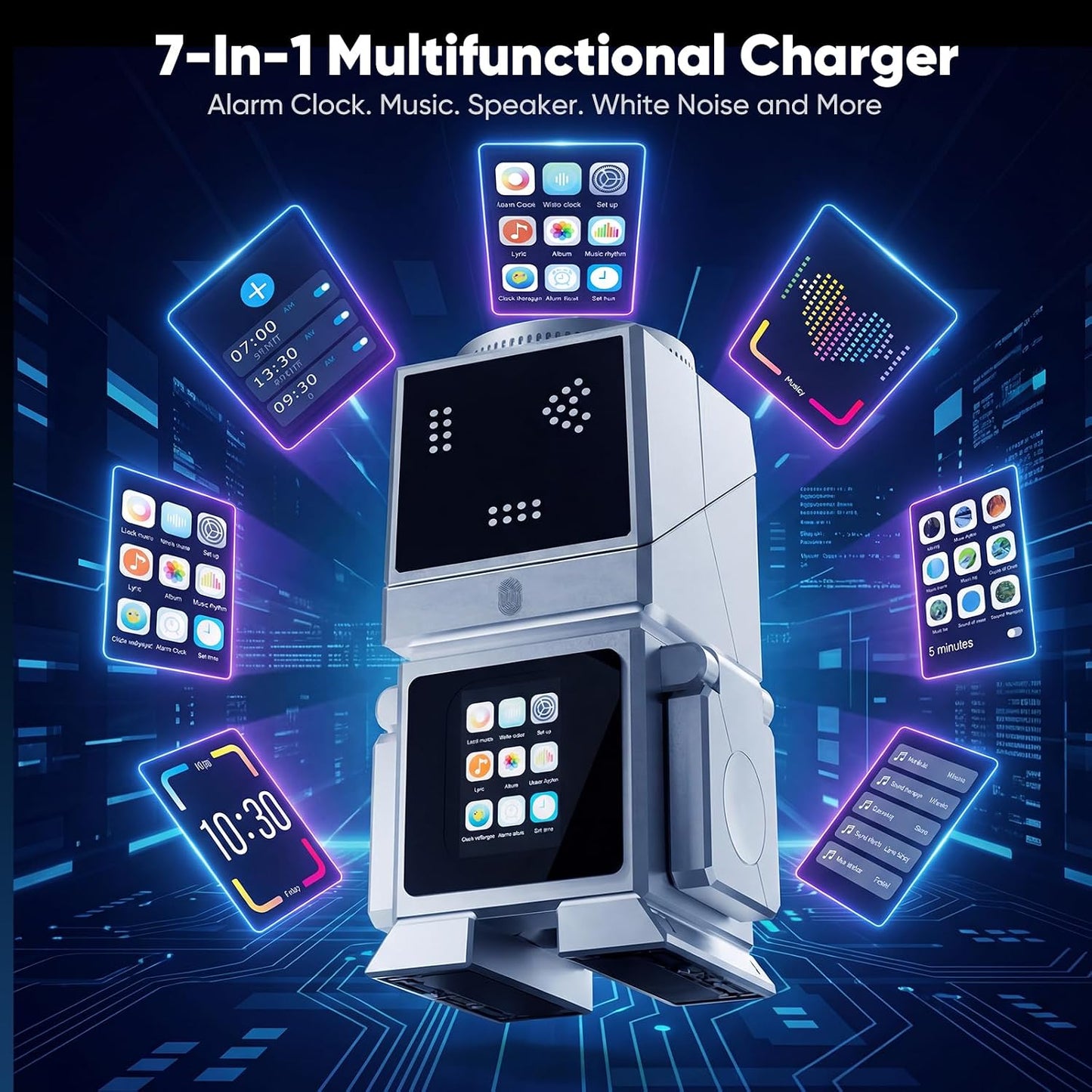 Robot 7-in-1 Magnetic Qi2 25W Charging Station for iPhone/iWatch/AirPods
